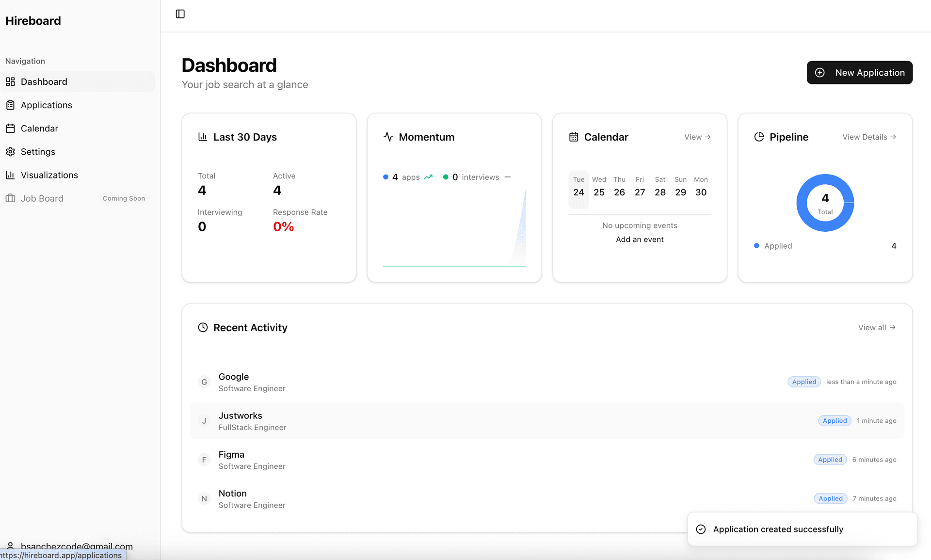 Hireboard screenshot